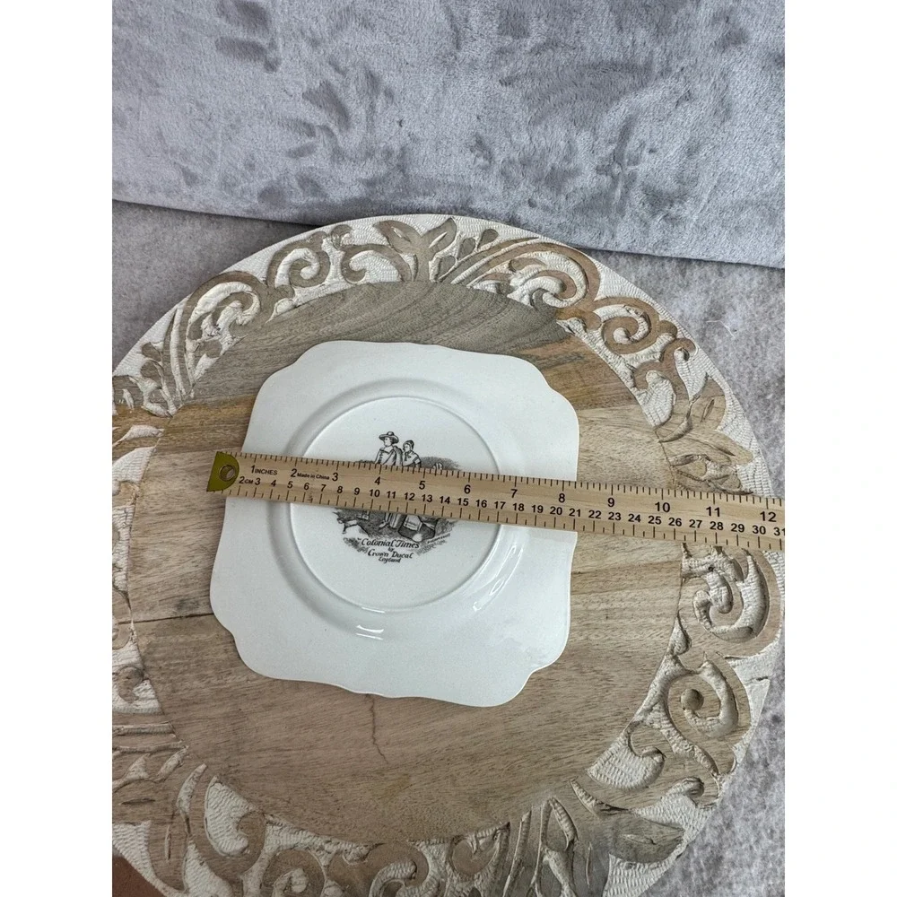 Crown Ducal Colonial Times Plate‎ First President Gave Thanks Brown Transferware